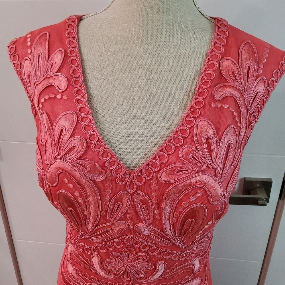 Cache Embroidered Mesh Mini Dress Size 10 - Picture 3 of 14